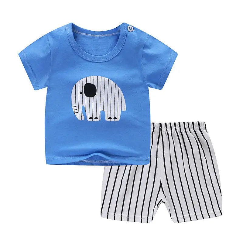 Summer Infant Newborn Baby Boy Clothes Children Clothing Set for Girls Kids T-Shirt Shorts 2PCS Outfits Cotton Casual