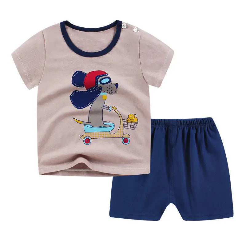 Summer Infant Newborn Baby Boy Clothes Children Clothing Set for Girls Kids T-Shirt Shorts 2PCS Outfits Cotton Casual