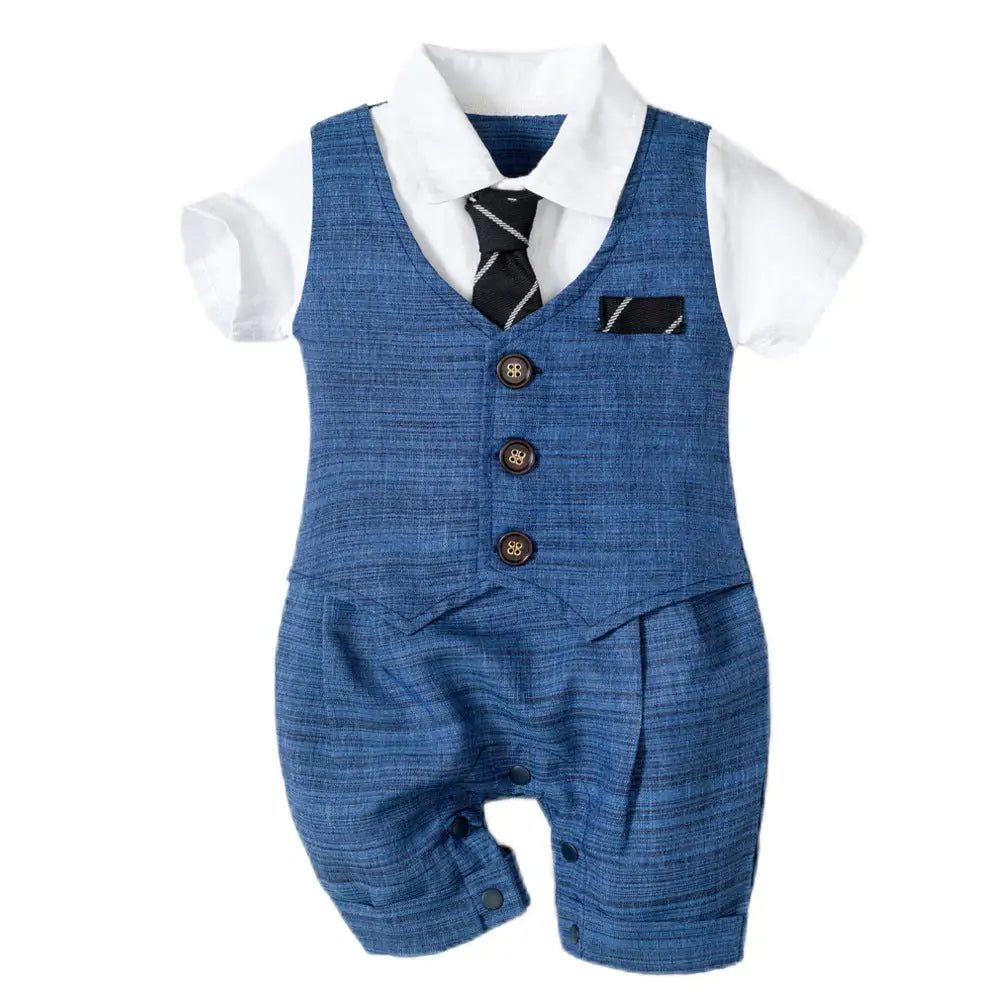 Summer New Baby Boy Jumpsuit Boys Gentleman Baby Children’s Clothing - Baby Autumn Clothing