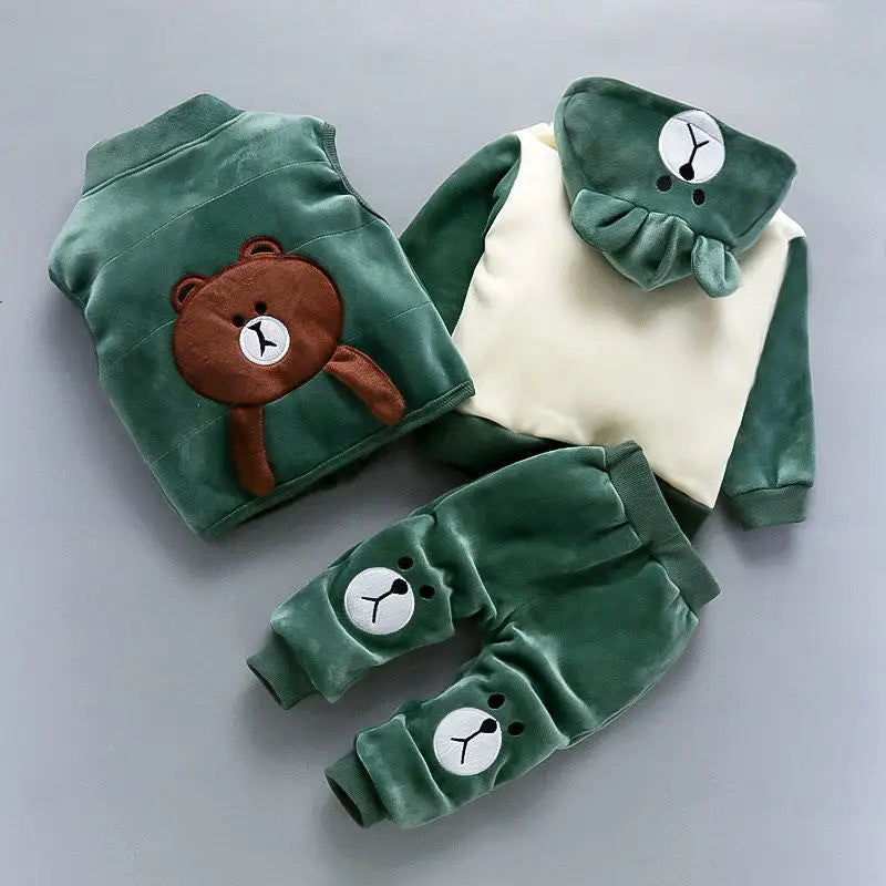 Three-piece Set Of Baby Clothes For Children And Children - Green / 100cm - Kids Christmas clothes