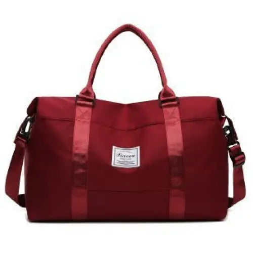 Travel Duffel Bags Sports Fitness Gym Tote Bag Women Weekender Overnight Bag - Red / L