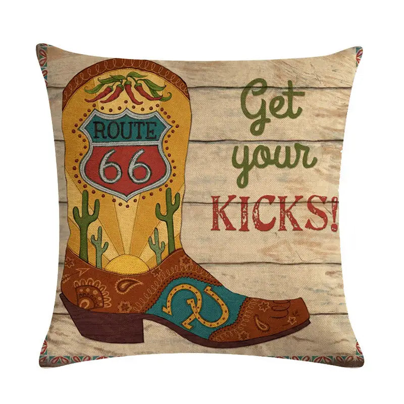 Wild West Throw Pillow Covers - F