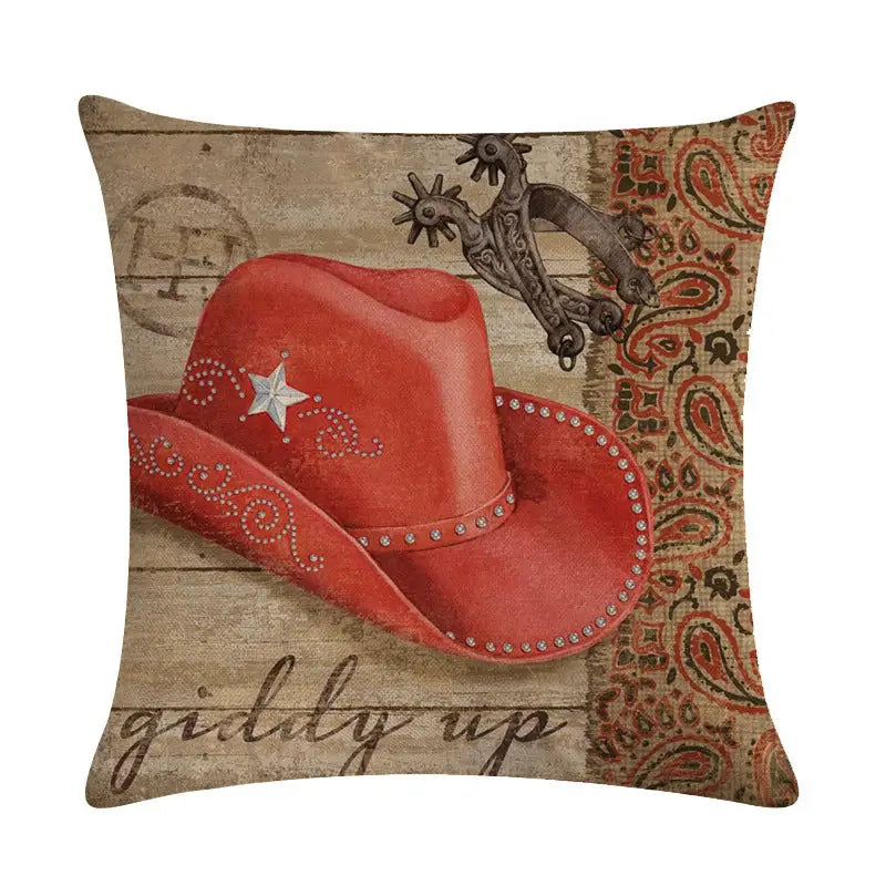 Wild West Throw Pillow Covers - H