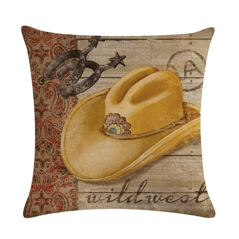 Wild West Throw Pillow Covers - K