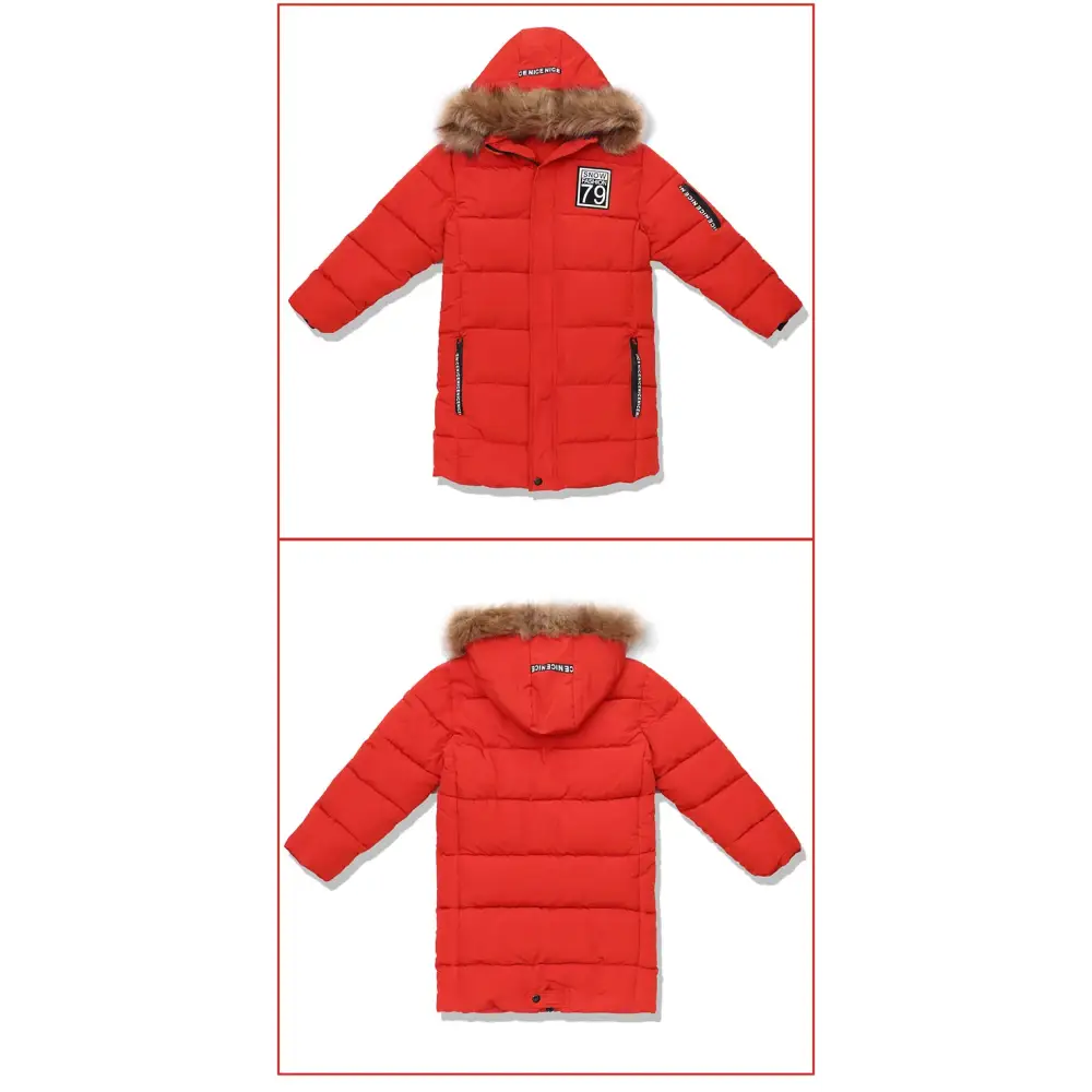 Winter Thicken Windproof Warm Kids Coat Waterproof Children Outerwear Cotton Filler Heavyweight Boys Jackets For 4-14