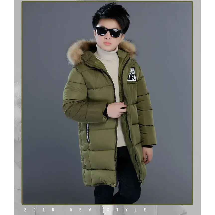 Winter Thicken Windproof Warm Kids Coat Waterproof Children Outerwear Cotton Filler Heavyweight Boys Jackets For 4-14