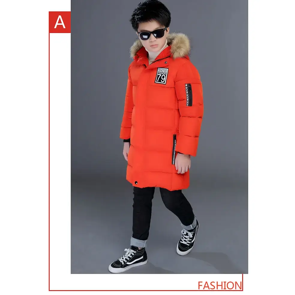 Winter Thicken Windproof Warm Kids Coat Waterproof Children Outerwear Cotton Filler Heavyweight Boys Jackets For 4-14