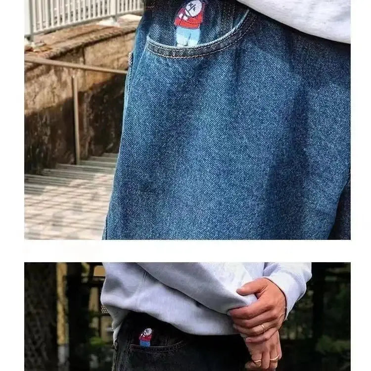 Y2K Big boy Jeans for Men Streetwear Baggy Jeans Embroidery Denim Leisure Simple Dime Pants Women Jeans Mujer Hot traf