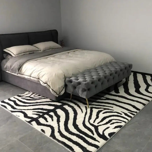 Zebra Pattern Advanced Carpets for Living Room Modern Wool Plush Decoration Bedroom Ins Style Large Area Room Decor